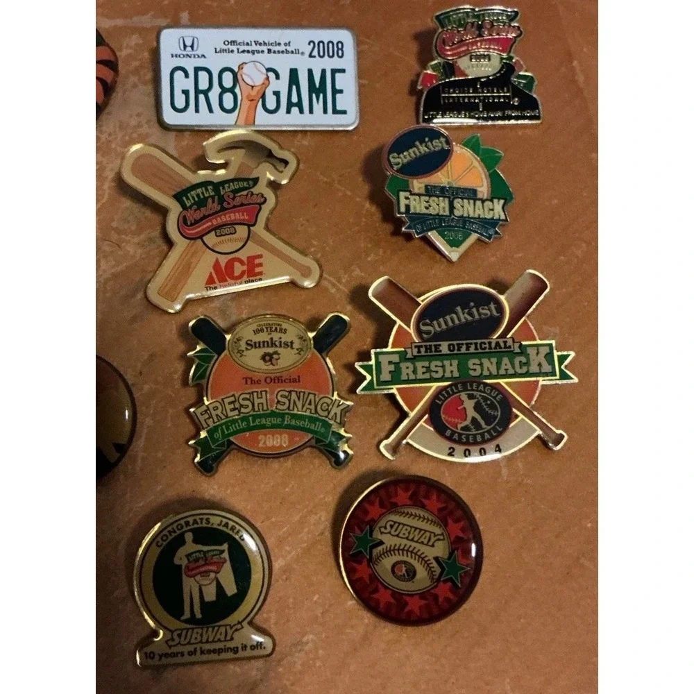 Lot Of 21 Little League World Series Baseball Pins 2004-2012, Sunkist,‎ Subway….